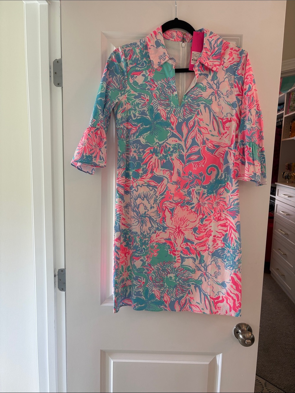 Lilly Pulitzer Pink, Teal & White Printed Dress